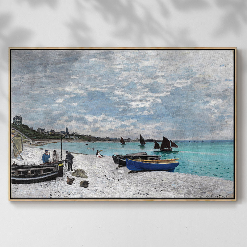 Monet, reproduction d'art encadrée sur toile par Claude Monet, H 27 po x l 41 po x P 2 po, Naturel