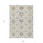 8' X 10' Ivory Brown And Grey Damask Washable Indoor Outdoor Area Rug