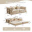 Canapé à compression, canapé-lit au sol convertible avec structure de forme fixe, canapé modulaire LonSeaBoneless, sans assemblage requis, tissu chenille, pour la chambre du salon, beige