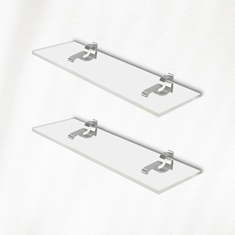 Clivden Acrylic Bracket Shelf, Chrome