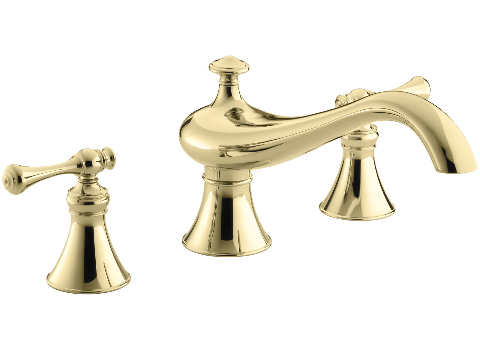 Revival Deck-Mount Bath Faucet Trim, Vibrant Polished Brass