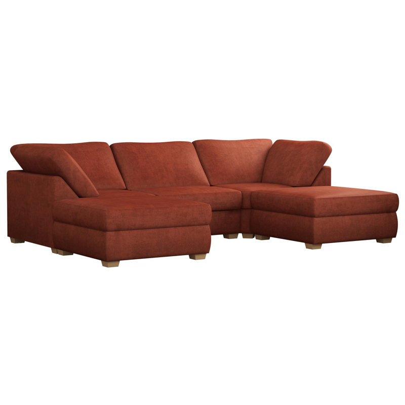 Nestle U Shape, Fixed Back, Marmalade Polyester