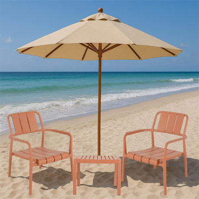 2-Piece PP Single-Seater Chairs + Coffee Table Set – Indoor/Outdoor Multi-Purpose Furniture For Living Room