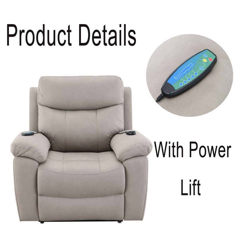 Fauteuil inclinable électrique Power Lift, Gris clair