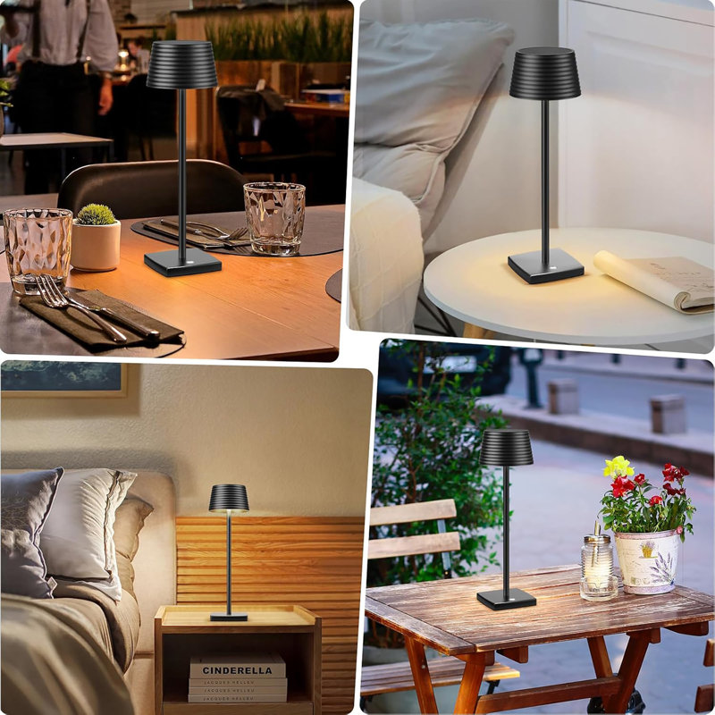 2Pack Cordless Table Lamps Rechargeable,Battery 6000Mah LED Portable Lights For Outdoor/Patio/Restaurant/Indoor Desk Lamp - IP54 Waterproof 3 Colors Stepless Dimming (2Pack)