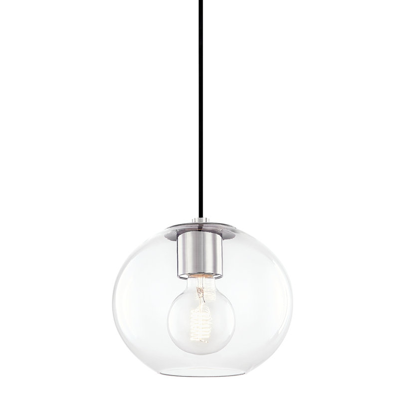 Margot 1 Light Pendant, 10.5" H x 12.25" W x 12.25" D, Polished Nickel
