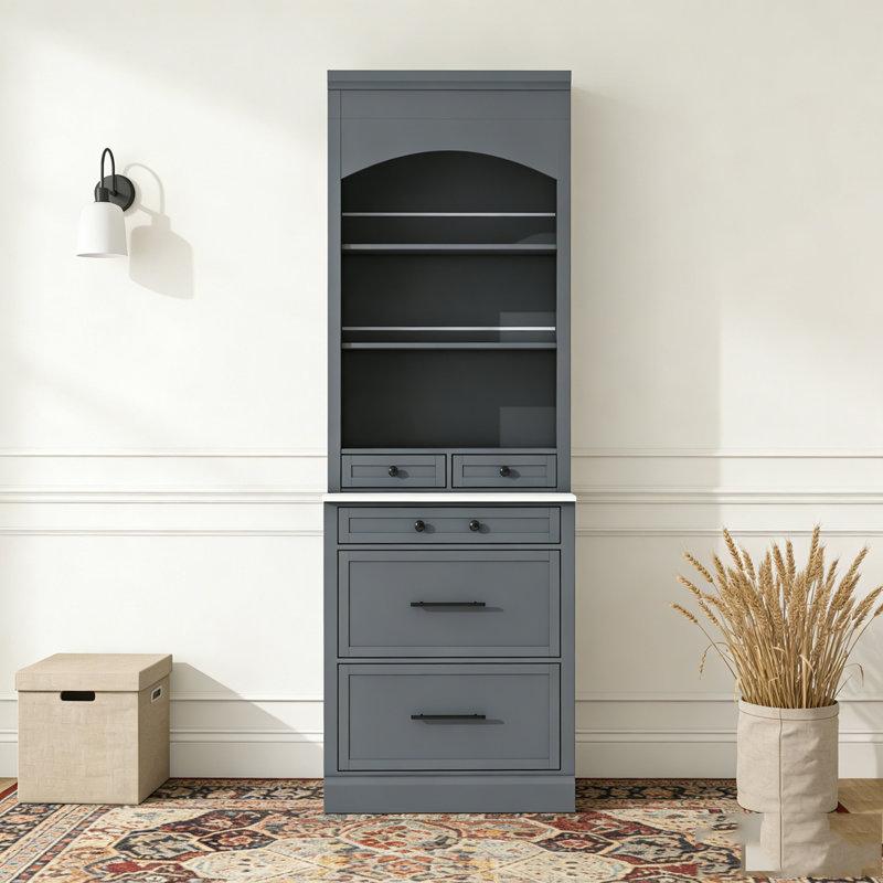 Garde-manger moderne de 83,7 pouces de hauteur, Gris