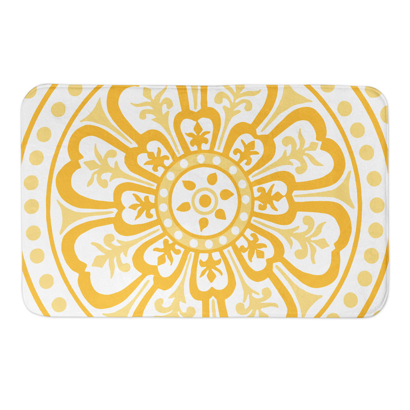 Tapis pour salle de bain Manatuto, Jaune