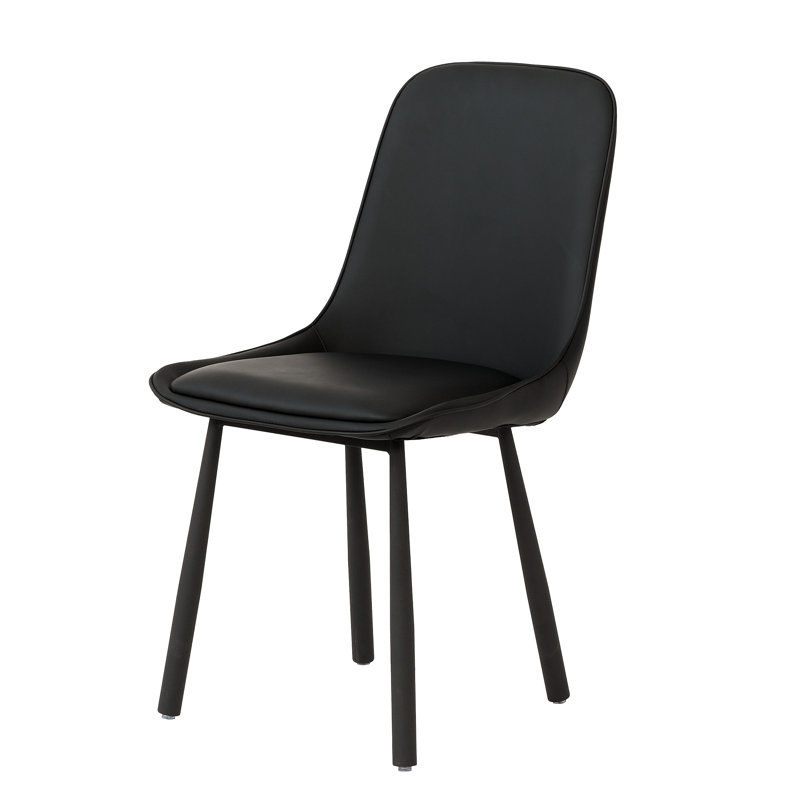 Chaises de salle à manger modernes en similicuir minimaliste, pieds en fer, chaises à dossier rembourrées de style nordique