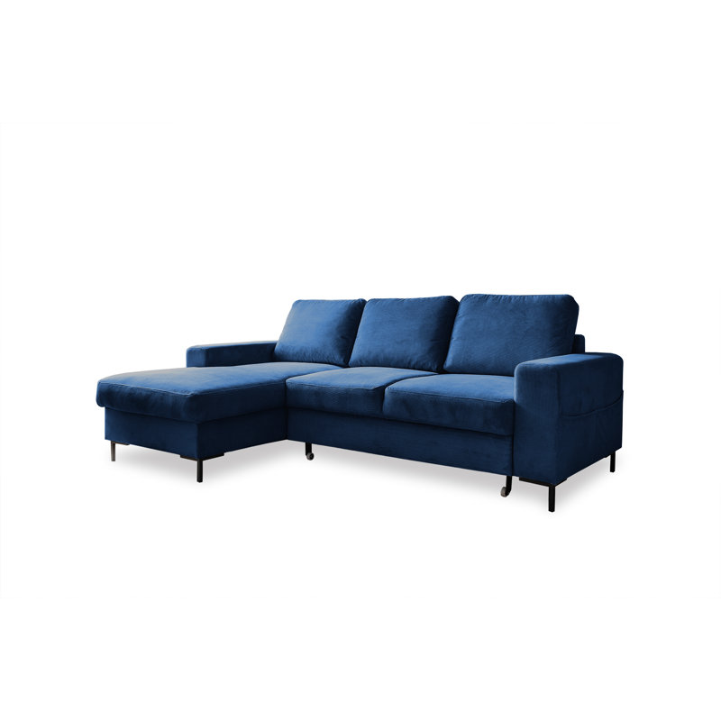 Lofty Lilly 4 seater Corner Sofa Bed, Navy Blue, Left Hand Facing