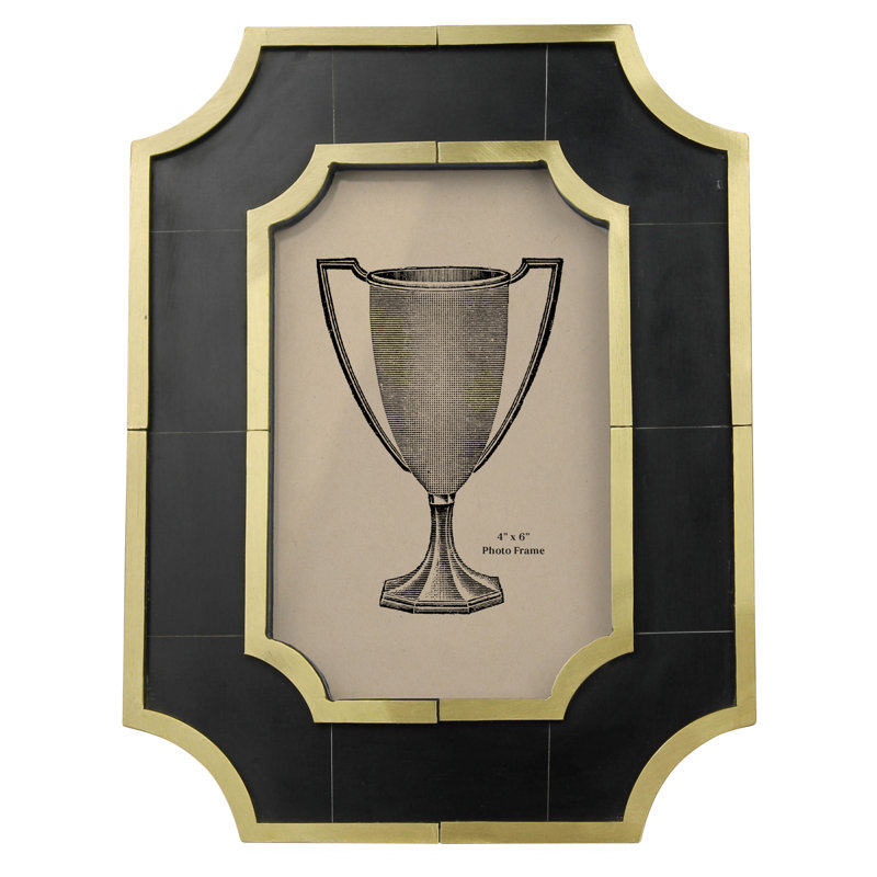 Marbled Resin & Brass Frame - 4X6