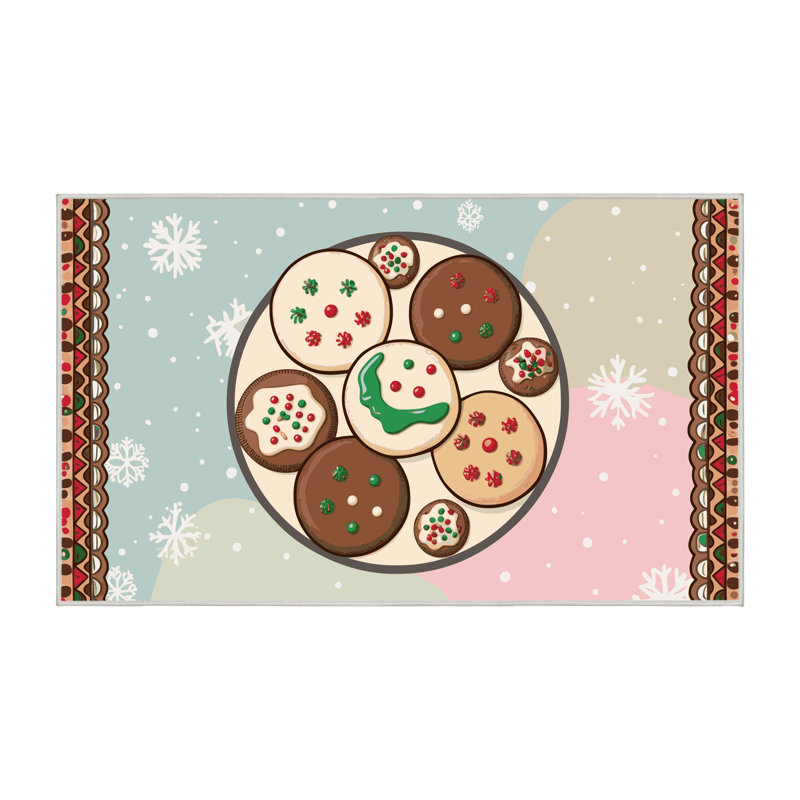 Tapis de fête des six biscuits lavables Ginza, Rectangulaire 8 pi x 10 pi