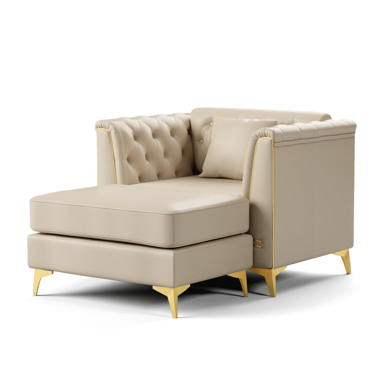 Canapé Chesterfield 2 pièces Modern Modern, Beige