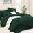 Andency Queen Comforter Set 7 Piece Dark Emerald Green - Bed in a Bag Queen Boho Lightweight Fluffy Tufted Bedding Sets with Comforter, Sheets, Pillowcases & Shams-124621819-124621811