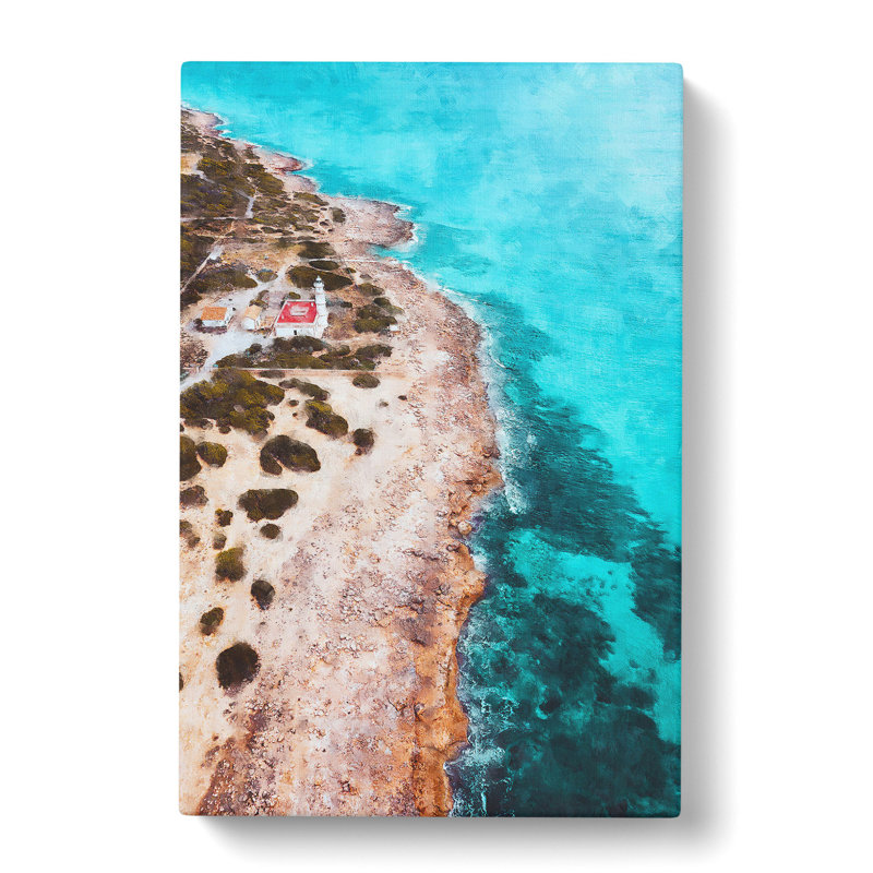 Lighthouse on the Coast of Spain - Wrapped Canvas, 76cm H x 50cm W x 3cm D