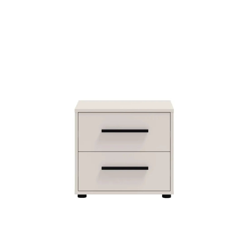 Sunde 51cm W Manufactured Wood Bedside Table, Cashmere