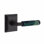 Ensemble de faux leviers Emtek Select, rosette Wilshire, tige carrée en L, poignée en marbre vert - l 5,875 po x L 5,875 po