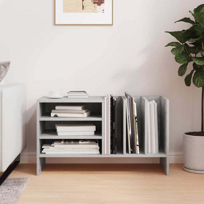 45cm H x 78.5cm W Bookcase, Concrete Grey