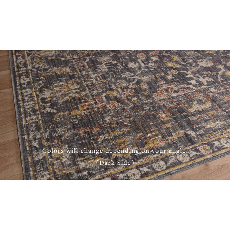 Graphite & Multi 5' x 7' Reversible Synthetic Area Rug