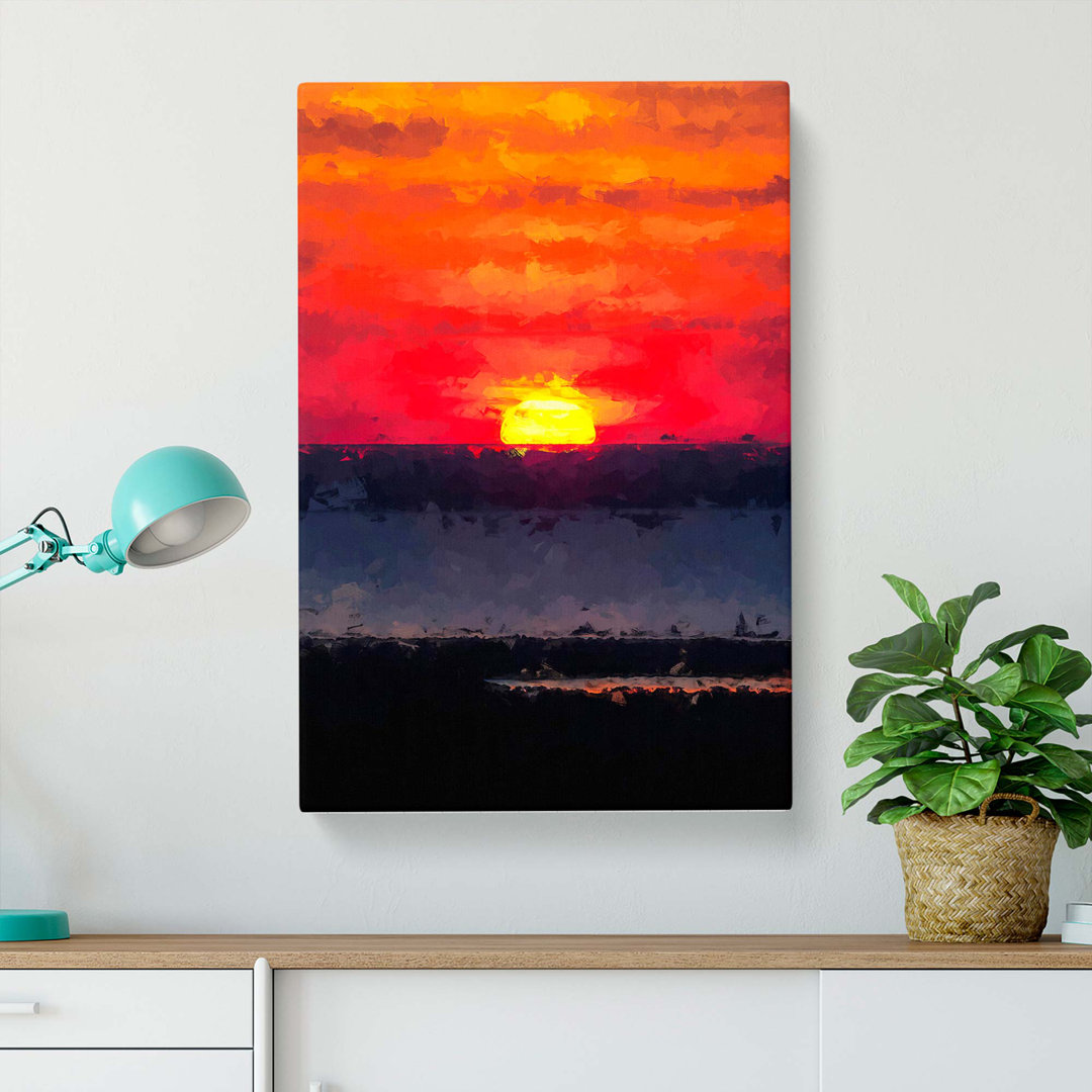Sunset In Florida In Abstract - Wrapped Canvas
