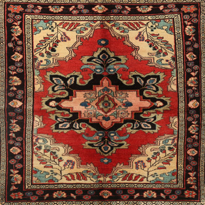 Tapis traditionnel crème / rouge