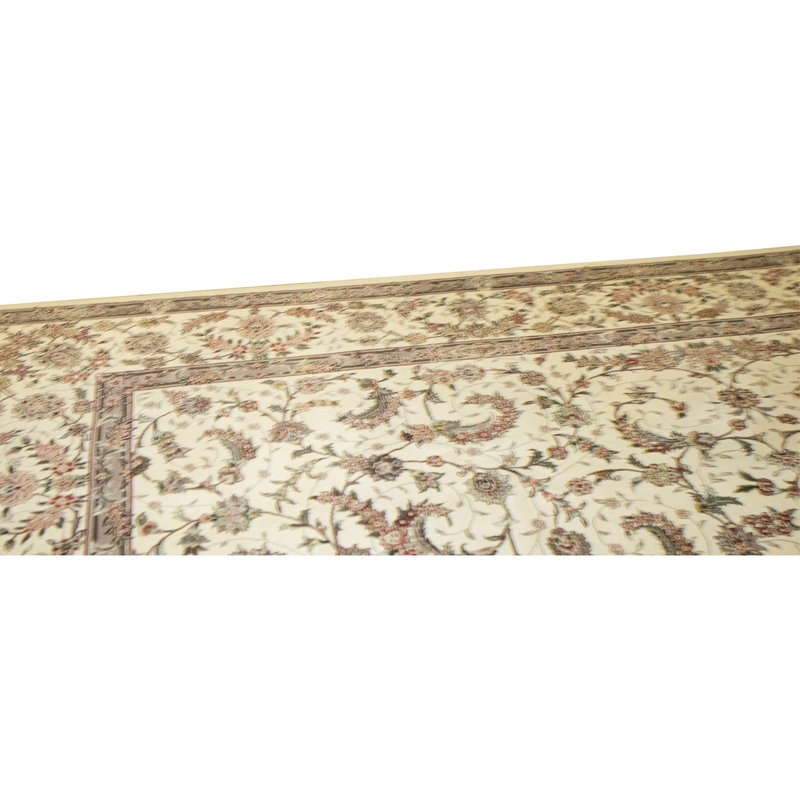 Tapis ivoire noué à la main de haute qualité