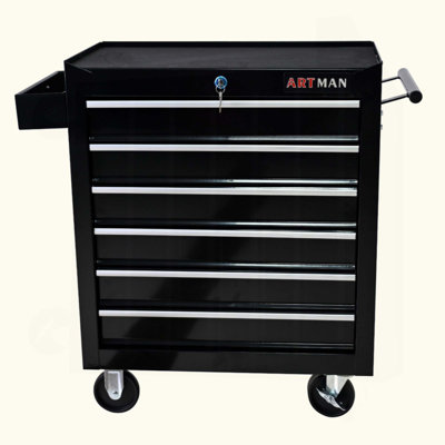 Rolling Tool Chest, 6 Drawer Tool Box With Wheels, Heavy Duty Industrial Service Cart Storage Organizer With Locking System, Rolling Tool Box Organize