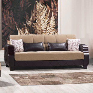 Primenest Adaline Collection Upholstered Convertible Sofabed With Storage