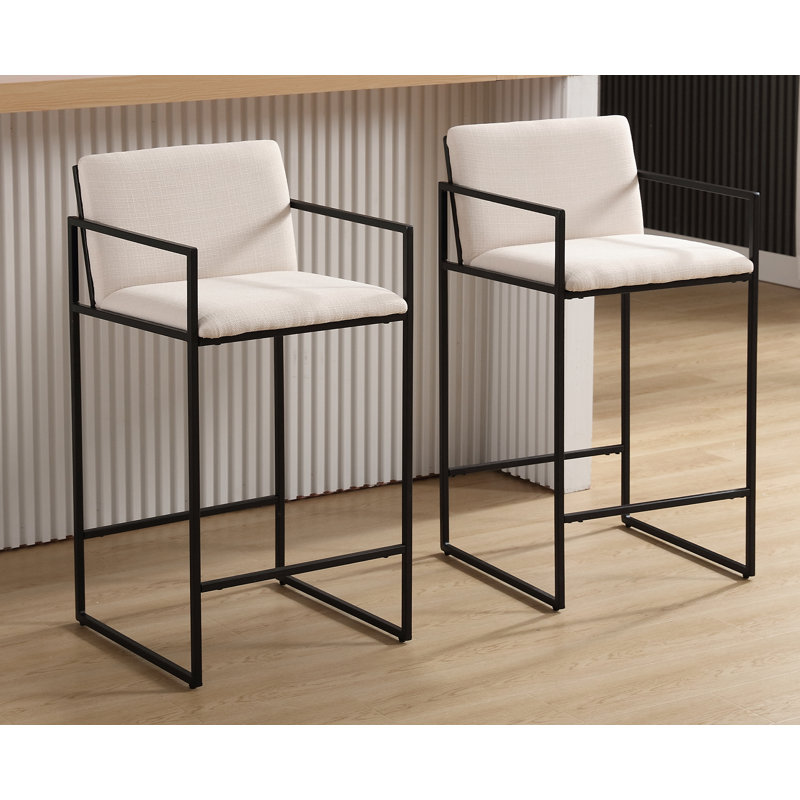Tabouret de comptoir 25,5 po Ransford, Cadre beige / noir