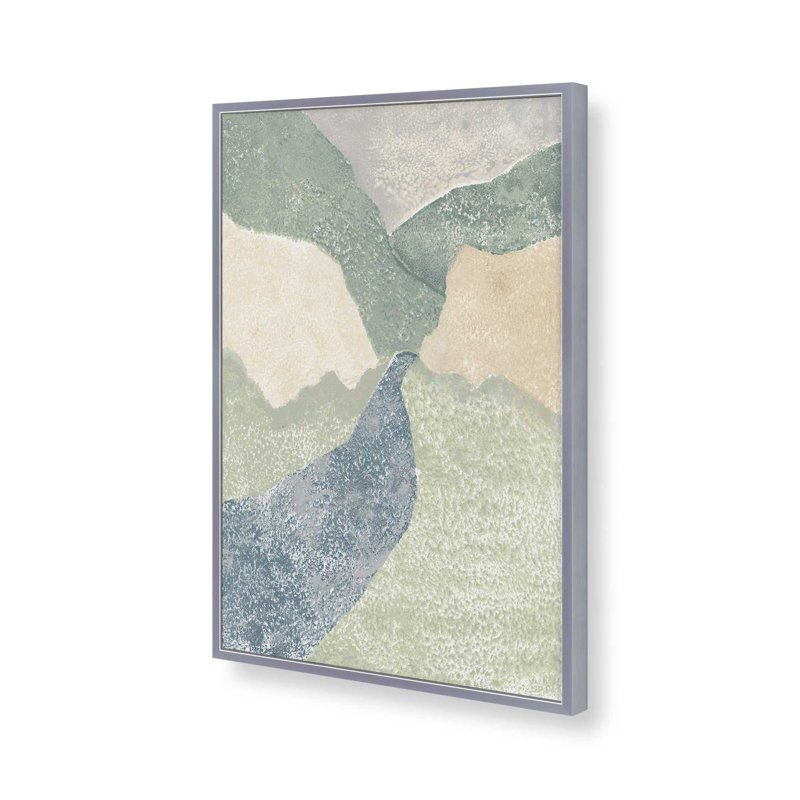 Impression sur toile «Continental Divide Blockprint I» par Vanna Lam, Argent argent, H 16 po x l 12 po
