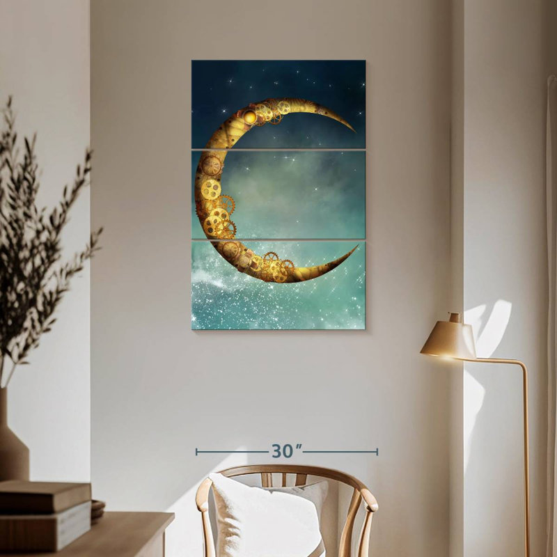Oberle Steampunk Moon, 57" H x 36" W