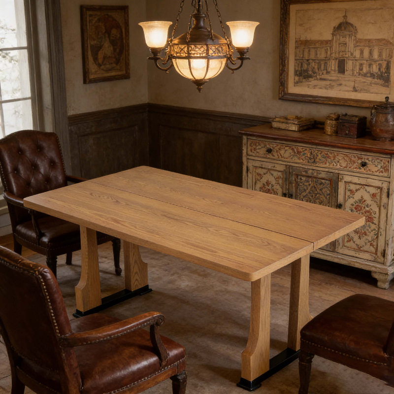 Table de salle à manger rectangulaire 63 po, bois de frêne clair clair et panneau de fibres à densité moyenne avec base noire, 83,33 lb