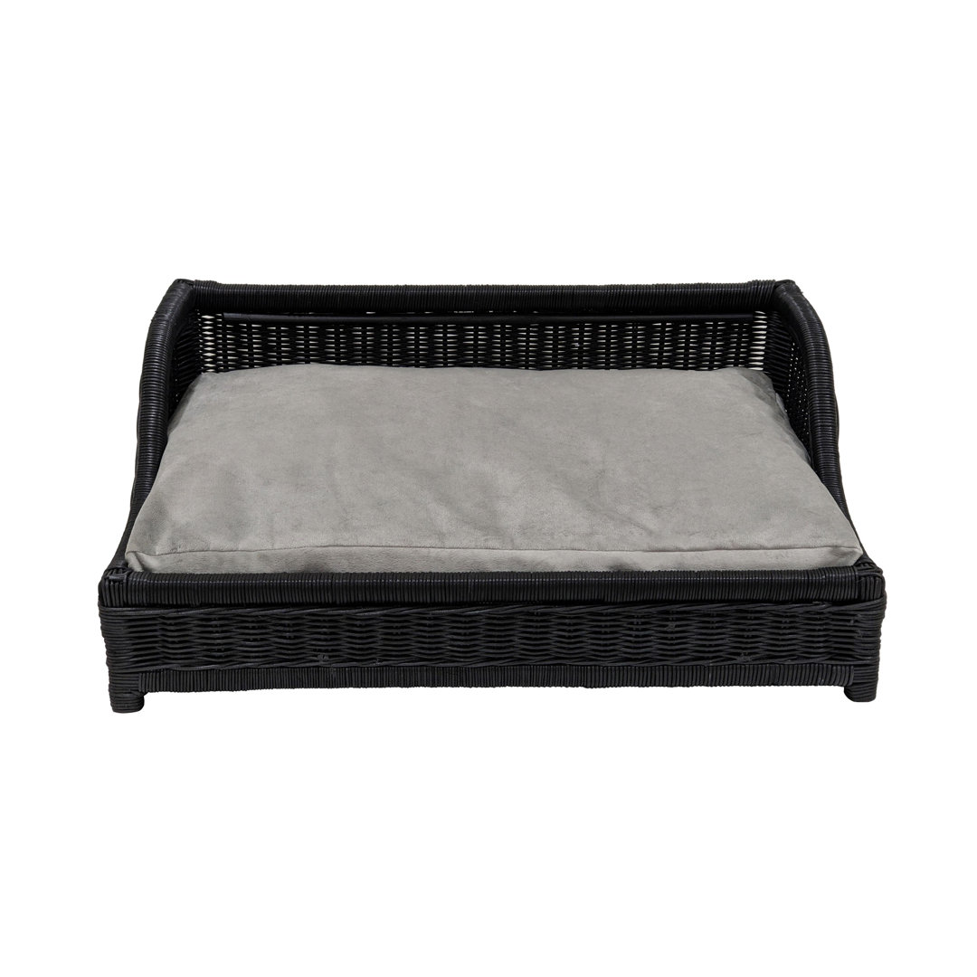 Bersum Black Rattan Small Pet Bed TOV Furniture