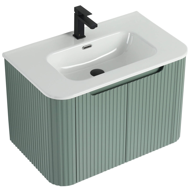 Meuble-lavabo moderne Caskvalley, Vert menthe