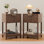 Ensemble de 2 tables de chevet, table de chevet moderne avec tiroir de rangement et tablette ouverte en bois pour le salon, la chambre à coucher et les petits espaces, table de chevet décorative avec pieds en bois massif, assemblage facile, brun noyer