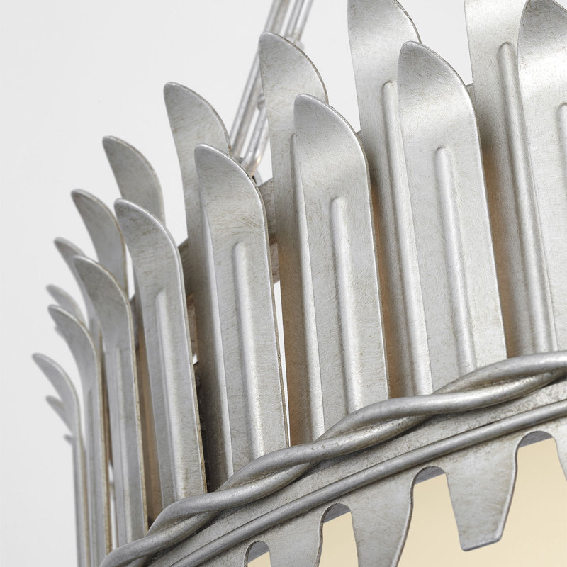 Leslie 3 - Light Chandelier, Burnished Silver Leaf