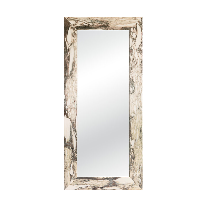 Suna Miroir rectangulaire encadré en pierre naturelle 35 po x 79 po