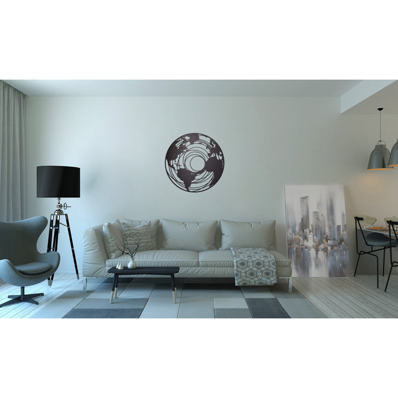 Stylish Decorative Metal Wall Accessory, Black Finish, 27.6 x 27.6 inches | 100% Metal Construction, Thickness: 0.08 inches | Perfect for Modern Home Decor, Durable & Eye-Catching Design for Any Room