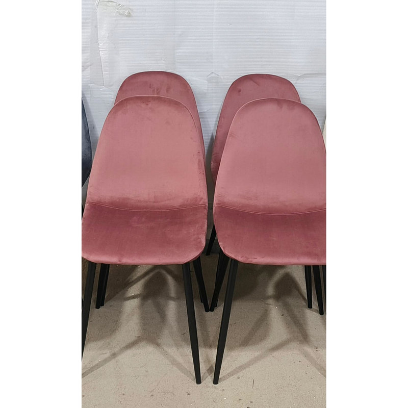 Chaises de salle à manger ergonomiques roses - siège et dossier courbés en velours pour un confort maximal, Rose