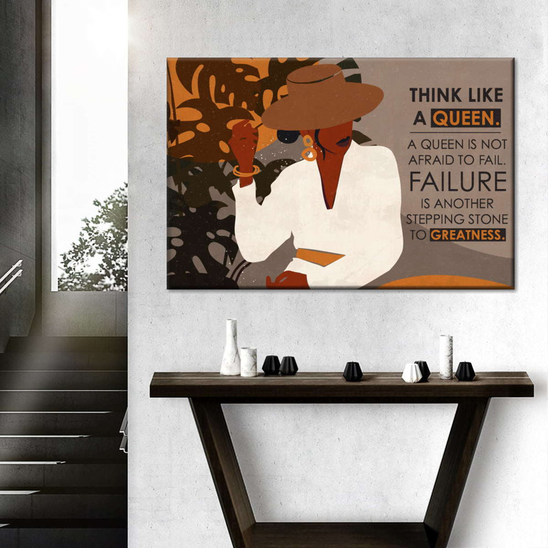 «Think Like A Queen», citation sur toile, H 8 po x l 12 po x P 1 po