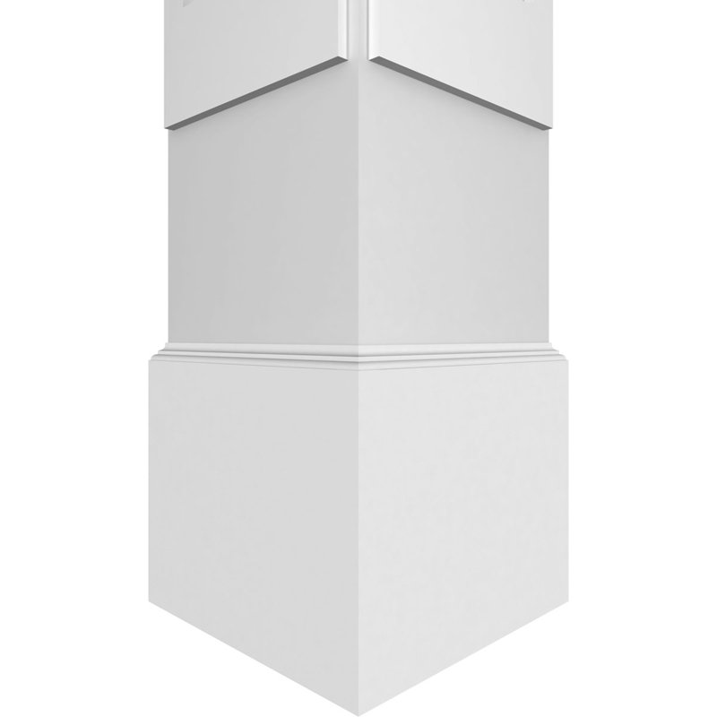 Colonne de style mission artisanale carrée non effilée Craftsman Classic San Antonio avec base standard et base standard