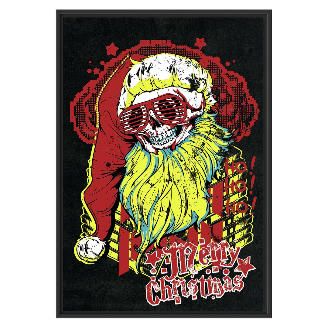 Gerahmtes Wandbild Dead Santa black