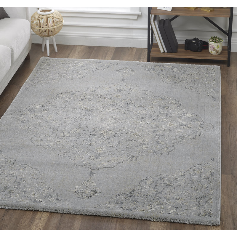 Tapis d'intérieur / extérieur gris Joren, Rectangle 5 pi 3 po x 7 pi 7 po
