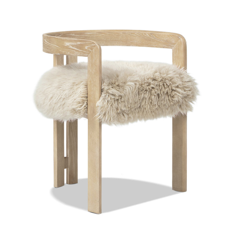 Chaise de salle à manger à dossier bas 21 po Leidy, blond naturel