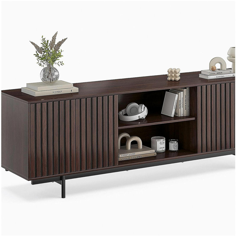 Meuble télé Mid Century, Noyer foncé