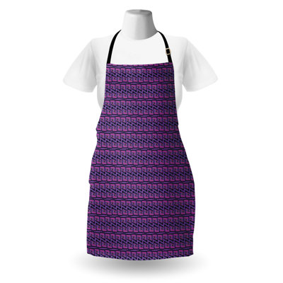 East Urban Home Retro Apron Unisex Design of 80's Style Cassette Adult Size Fuchsia and Blue Violet