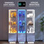Glass Display Cabinet with 3 Color Led Lights, Wine Cabinet with Lock-1940893265