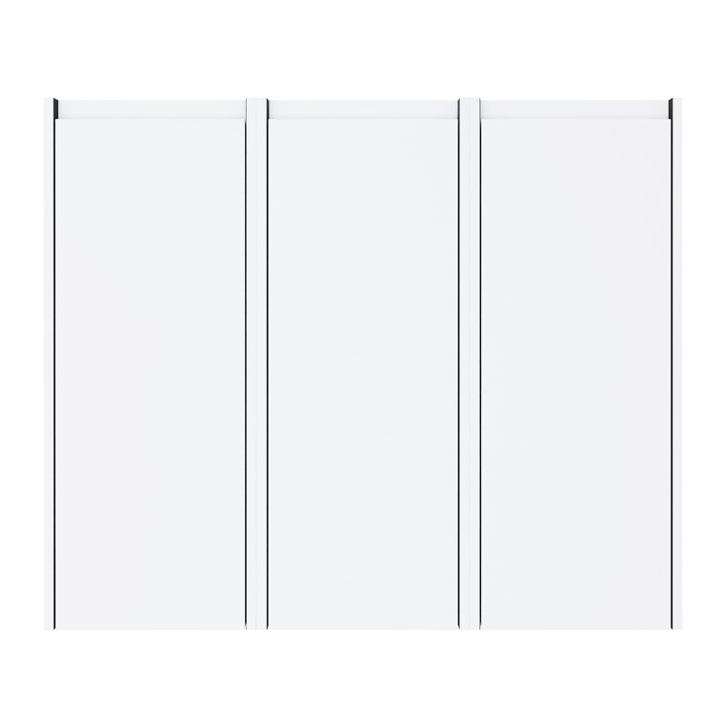 Armoire de salle de bain moderne 12 po, murale, 3 portes à fermeture douce, blanc, choix de rangement abondants, Blanc