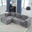 Canapé modulaire moderne en L de 98,42 pouces avec méridienne, tissu chenille, sans assemblage et amp; Poches latérales | Chenille | Dossier rembourré | Gris-836102880
