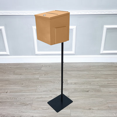 Metal Donation Box Floor Stand Lobby Foyer Tithes & Offering Suggestion Collection Ballot Box